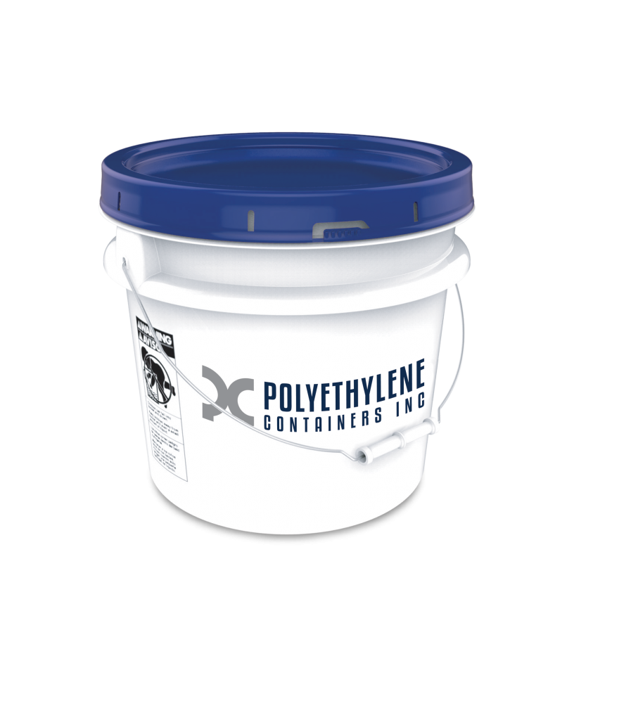 3.5 Gallon Plastic Buckets & Pails White - 3 Packs